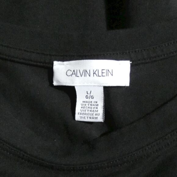 Calvin Klein Gold Glitter Graphic Short Sleeve Tee Size L - Picture 5 of 9